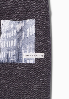 IKKS garcon city black herringbone sweatpants gris anthracite