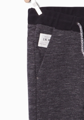 IKKS garcon city black herringbone sweatpants gris anthracite