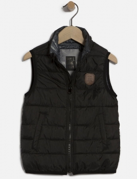 IKKS garcon city black 2in1 parka with quilted gilet camel