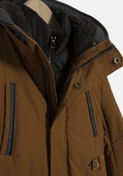 IKKS garcon city black 2in1 parka with quilted gilet camel