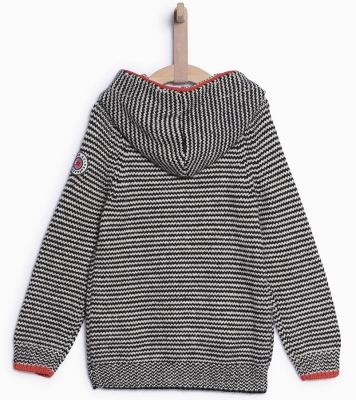 IKKS garcon Full Winter hooded knitted pullover noir