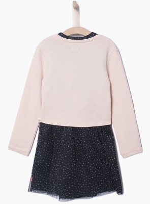 IKKS cargo 2in1 Kleid rose poudré/navy imprime