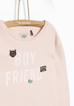 Preview: WAY by IKKS Tom Boy Sweatshirt rose poudré