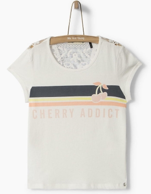 WAY by IKKS Malibu T-Shirt Cherry Addict blanc cassé