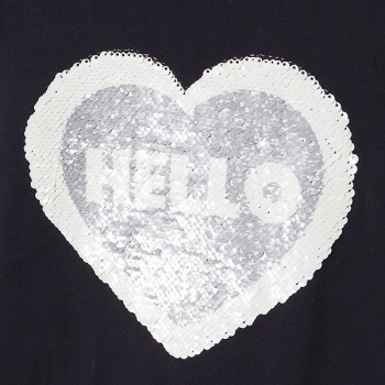 IKKS cargo sequins heart longsleeve navy