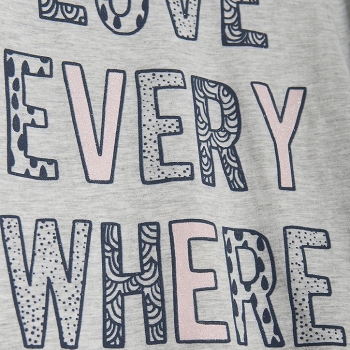 IKKS cargo longsleeve "love everywhere" gris chiné clair