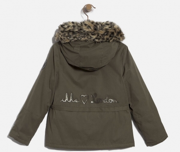IKKS city couleur hooded padded jacket kaki