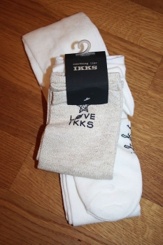 IKKS Nordik Winter Logo Strumpfhose mit Stulpen blanc cassé