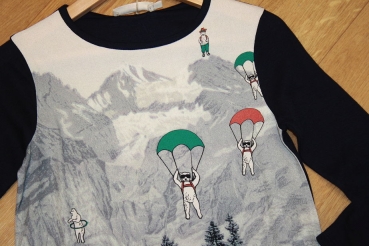 Preview: nice things Langarm-Jerseykleid Mountains and Bears navy