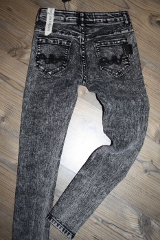 Sorry4theMess skinny denim pants black acid wash