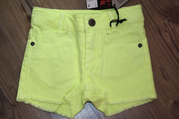 Sorry4theMess fransige Jeans-Shorts jaune fluo