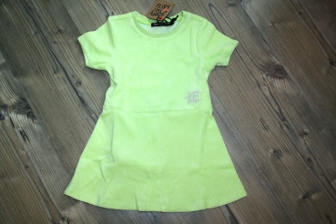 Sorry4theMess Kurzarm Frottee-Kleid jaune fluo