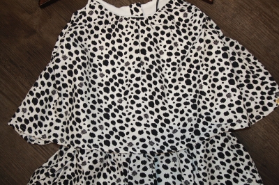 IKKS city white Volant-Kleid blanc cassé imprimé