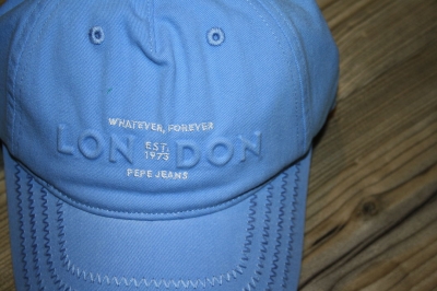 Pepe Jeans logo suncap Peach unisex cap JR pop blue