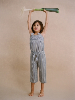 Preview: nice things gestreifte Sailor-Hose ink blue