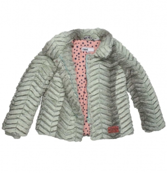 moodstreet fake fur jacket light turquoise ---size 14y left only---