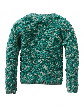 Oilily woolen cardigan Kurly sheep knit green
