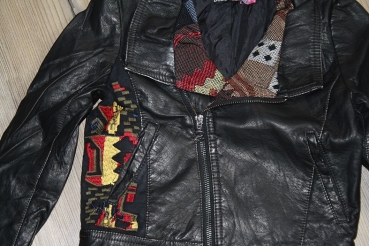 DeSigual Kunstleder-Bikerjacke Armochuel Rep antracita ---nur noch Größe 122/128---