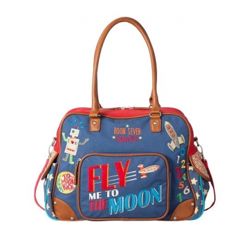 Room Seven® Wickeltasche "Fly me to the moon" blue ---NEU---