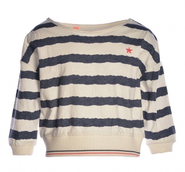Like FLO boxy Sweatshirt printed stripes navy