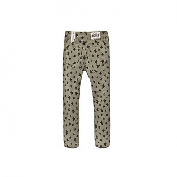 IKKS Jeans Store schmale Sternen-Hose kaki imp. etoiles