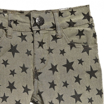 IKKS Jeans Store schmale Sternen-Hose kaki imp. etoiles