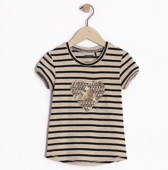 IKKS city chic Ringel T-Shirt grege noir rayé