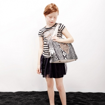 Preview: IKKS city chic Ringel T-Shirt grege noir rayé