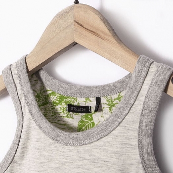 IKKS garcon Tropical College tanktop ecru chiné