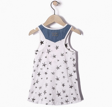 Preview: IKKS city couleur ärmelloses Top "Stars" blanc optique