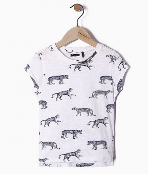 IKKS cargo T-Shirt Leopard blanc optique