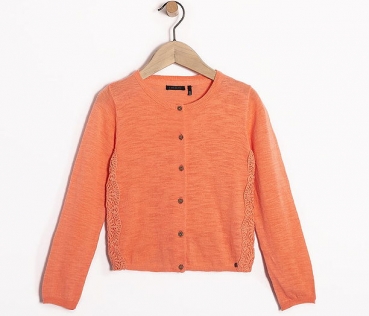IKKS distri Fein-Strickjacke corail fluo