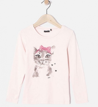 IKKS Pastel Flower longsleeve "cat" rose poudré