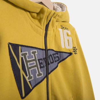 IKKS garcon Northern College hooded cardigan jaune