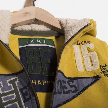 IKKS garcon Northern College hooded cardigan jaune