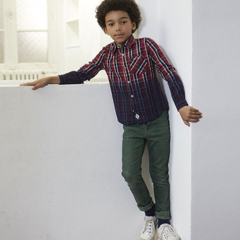 IKKS garcon Northern College colored denim pants vert