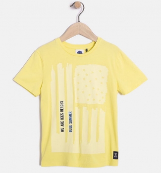 IKKS garcon cargo T-Shirt jaune moyen