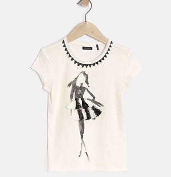 IKKS city road "girly" T-shirt blanc casse