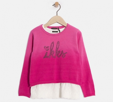 IKKS city couleur 2in1 pull/top fuchsia ---size 2y left only---