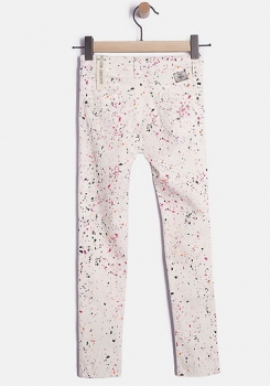 Preview: IKKS city couleur skinny denim pants "spots" rose moyen