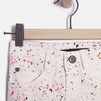 Preview: IKKS city couleur skinny denim pants "spots" rose moyen