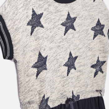 IKKS Pow Party star dress blanc cassé