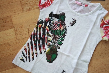 DeSigual Zebra T-Shirt Barberu blanco