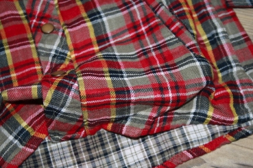 IKKS garcon Army Ethnik checked shirt rouge fonce
