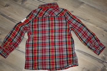 IKKS garcon Army Ethnik checked shirt rouge fonce
