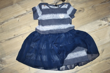 IKKS cargo kurzärmeliges Materialmixkleid raye navy ---nur noch Größe 5a/110---