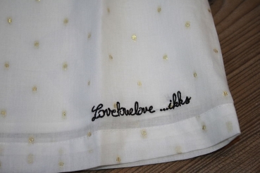 Preview: IKKS city chic ärmelloses Blusen-Top blanc cassé pois lurex