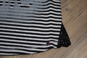 Preview: IKKS city black ärmelloses Ringel-Top rayé noir et gris