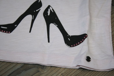 Preview: IKKS city black Kurzarmshirt "shoes" rose poudre