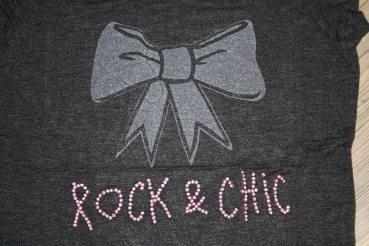 Preview: IKKS city black Kurzarmshirt "Schleife" gris foncé